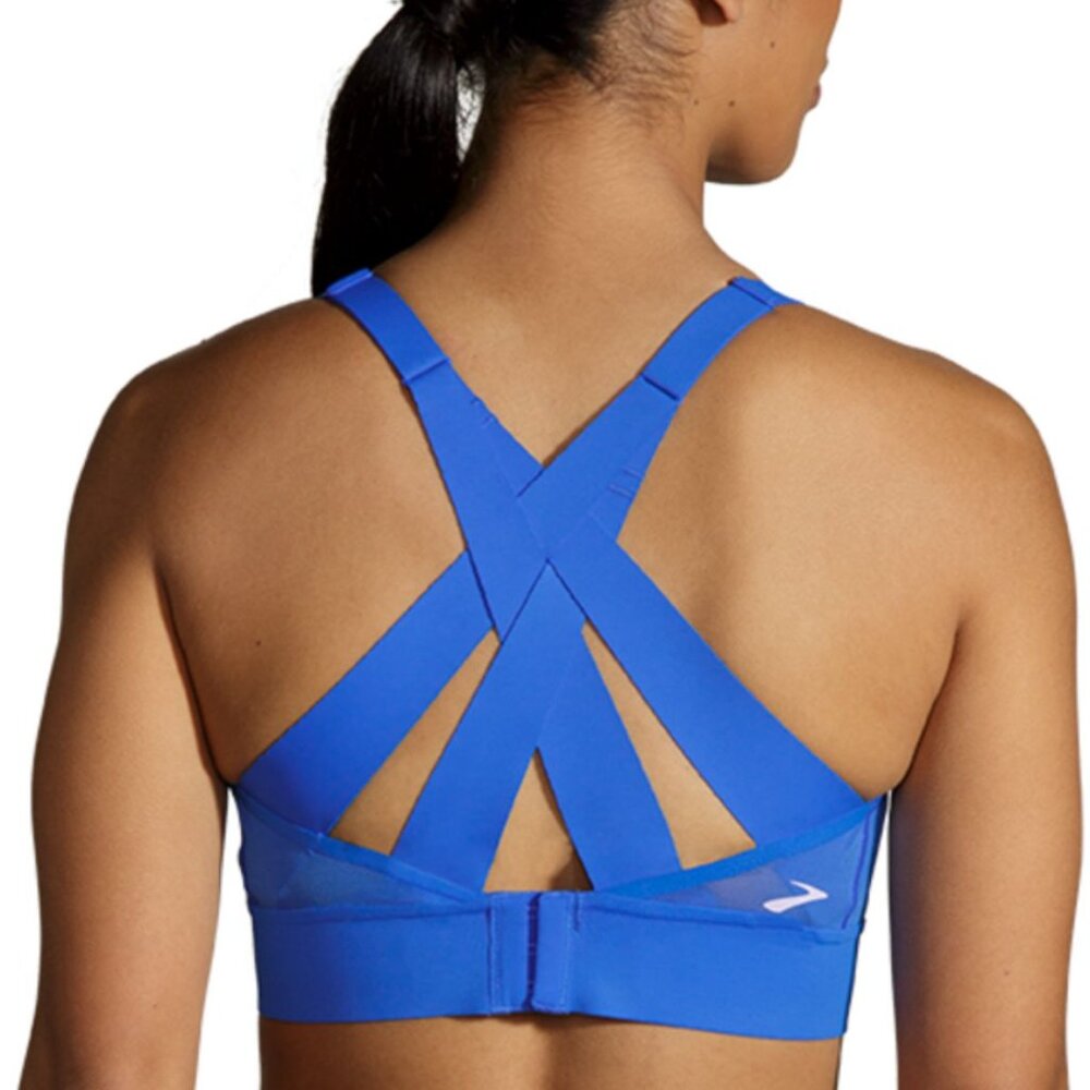NWT Brooks Drive Interlace Sports Bra Blue | Size 30C/D - Picture 3 of 8
